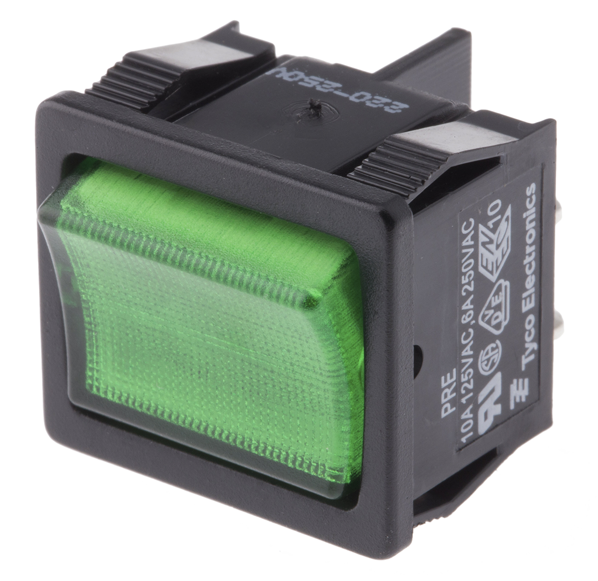 TE Connectivity Illuminated DPST, On-Off Rocker Switch Panel Mount