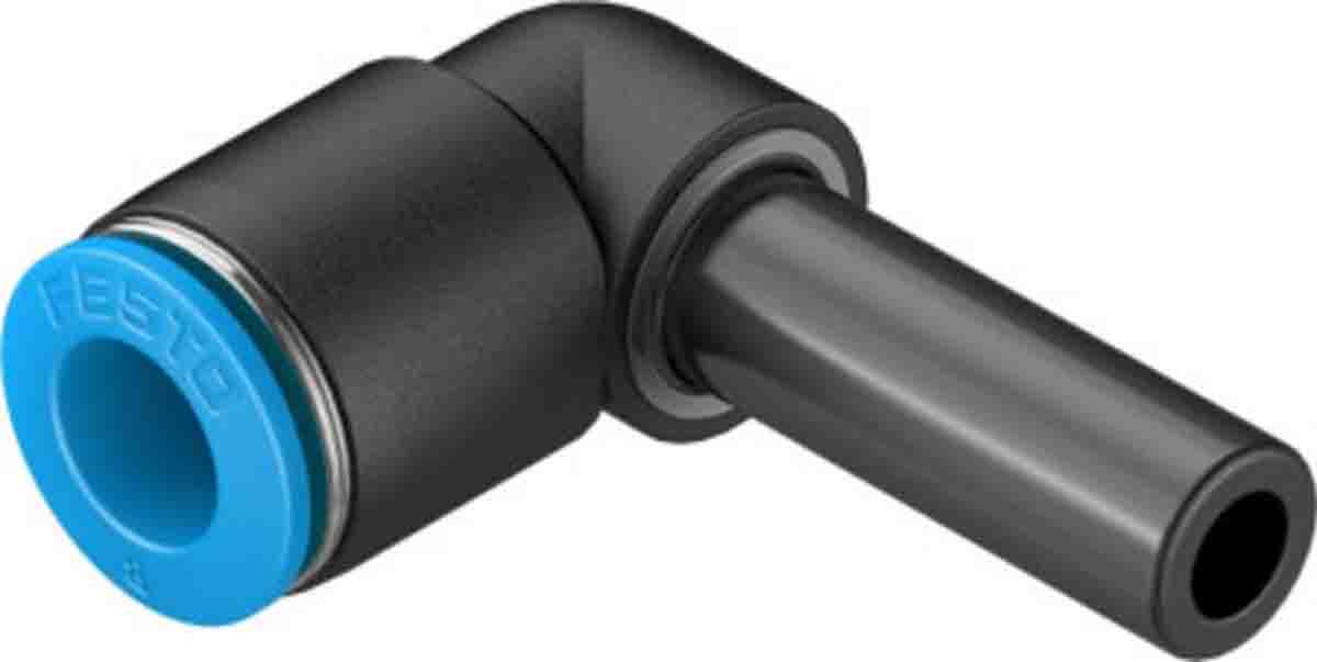 Festo QS Series Elbow Tube-toTube Adaptor, Push In 8 mm to Push In 8 mm, Tube-to-Tube Connection Style, 130747