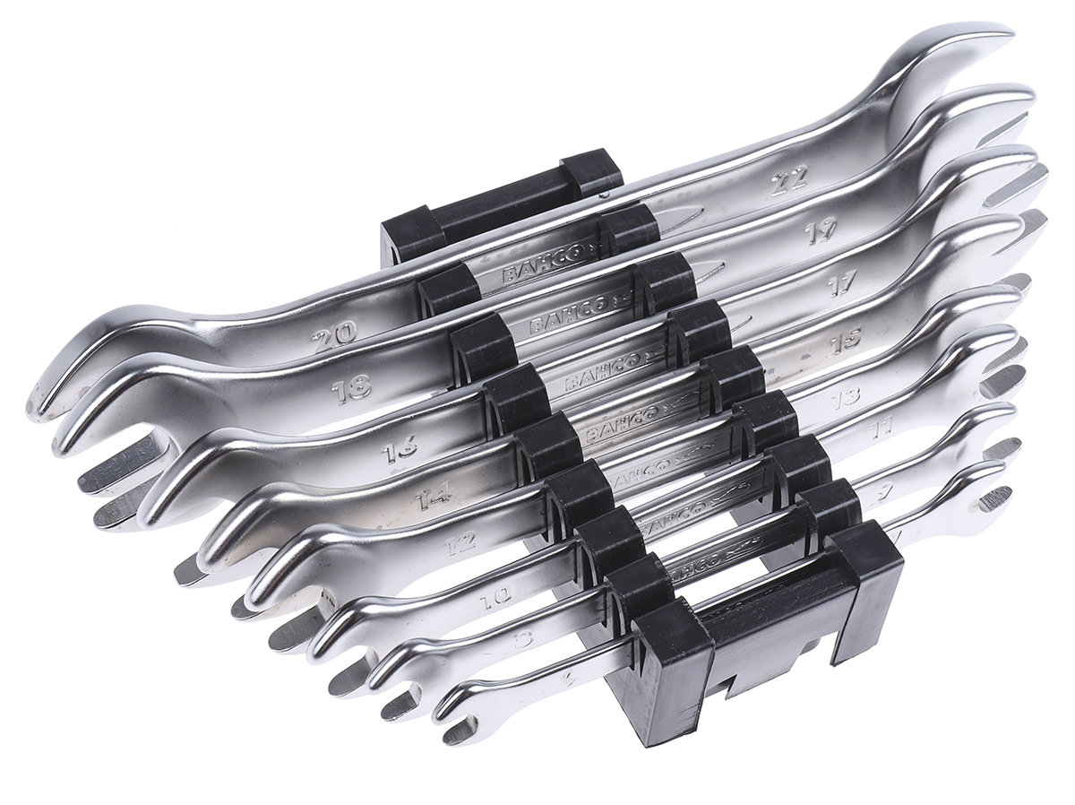 Bahco 6M Series 8-Piece Spanner Set, 6 x 7 → 20 x 22 mm, Vanadium Extra Steel
