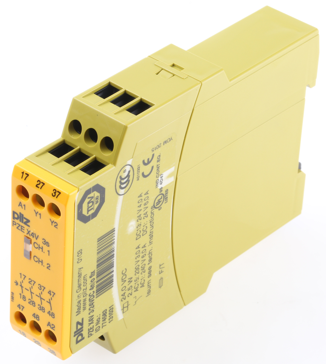 Pilz PNOZ X PZE X4V Safety Relay 24V dc, Single Channel 4 Safety Contacts