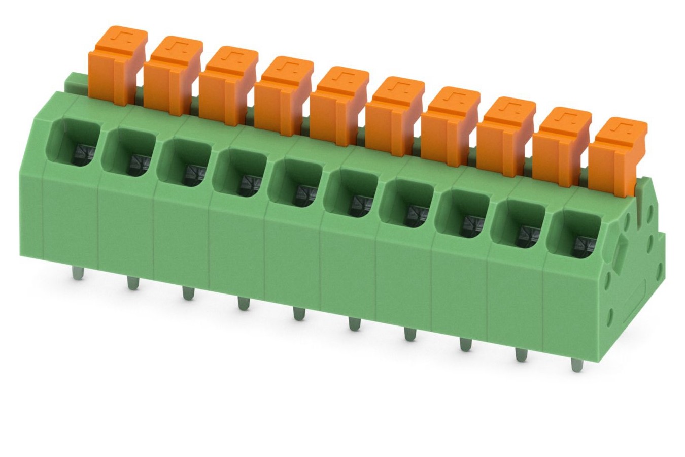 Phoenix Contact SPTAF 1/10-3.5-LL Series PCB Terminal Block, 10-Contact, 3.5mm Pitch, Through Hole Mount, 2-Row