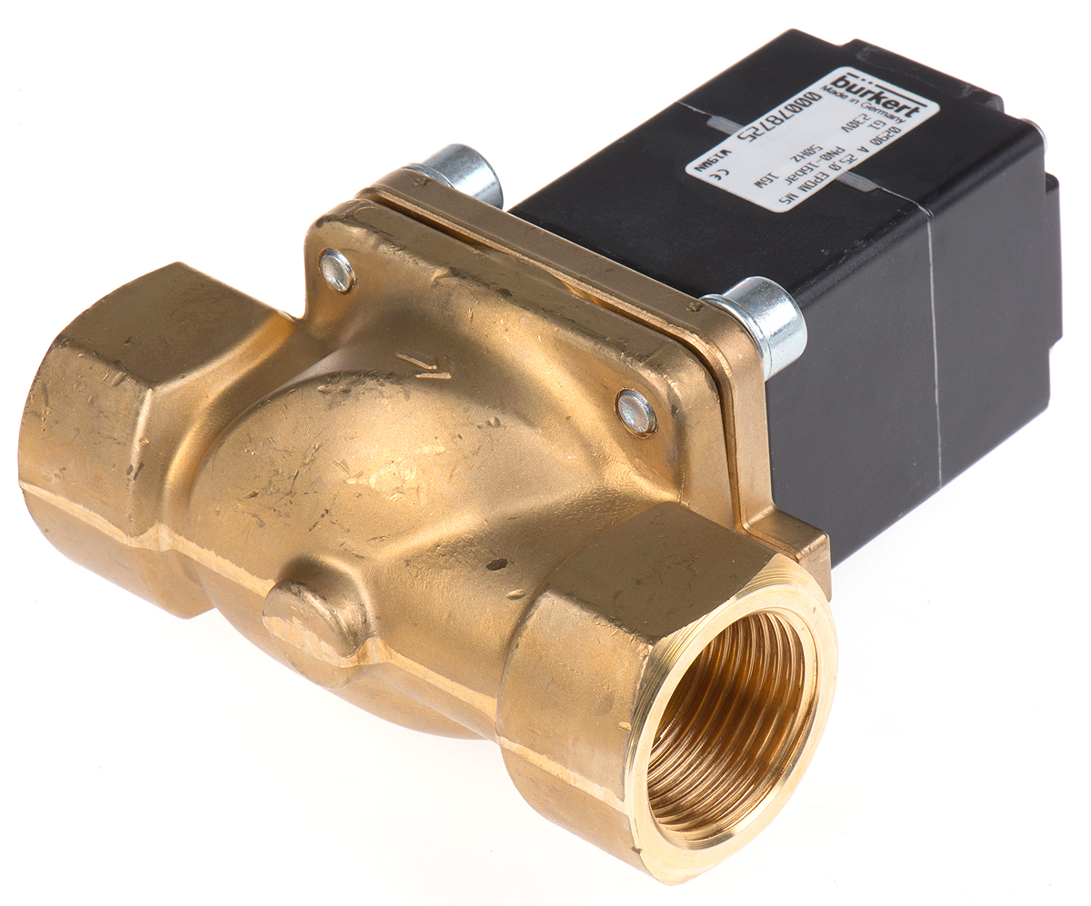Burkert Solenoid Valve 078725, 2 Port, NC, 230 V ac