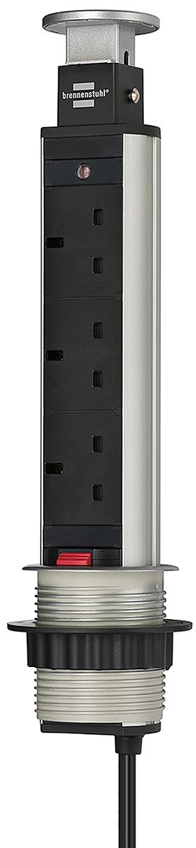 brennenstuhl 2m 3 Socket Type G - British Extension Lead, 250 V ac, IP20