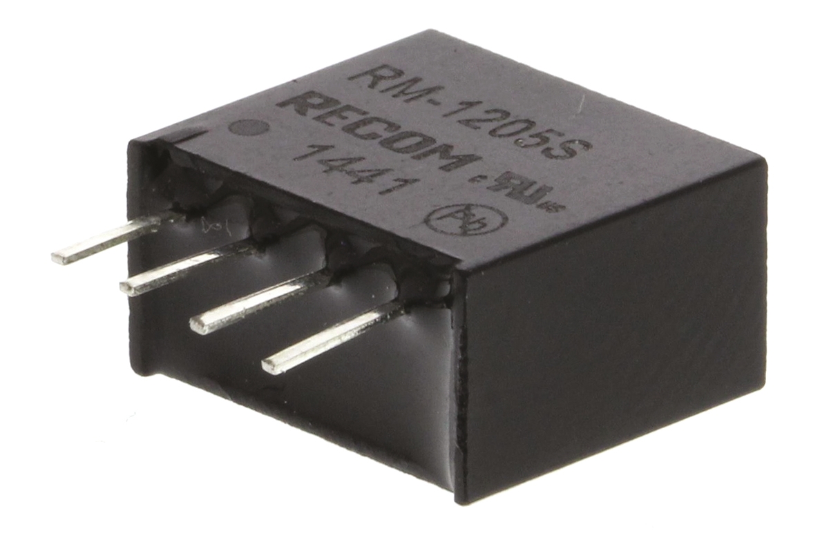 Recom RM DC-DC Converter, 5V dc/ 50mA Output, 10.8 → 13.2 V dc Input, 0.25W, Through Hole, +85°C Max Temp -40°C