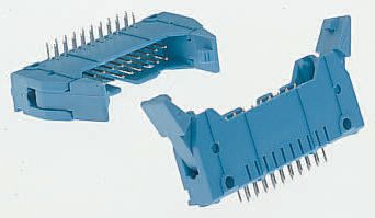 TE Connectivity AMP-LATCH Series Straight Through Hole PCB Header, 34 Contact(s), 2.54 mm Pitch, 2 Row, Shrouded