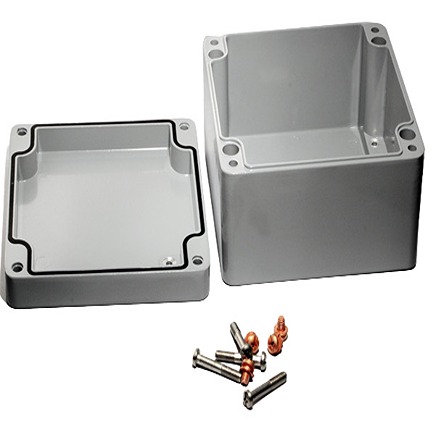 Hammond 1590Z Series Grey Die Cast Aluminium Alloy Enclosure, IP68, Flanged, Grey Lid, 160 x 160 x 90mm