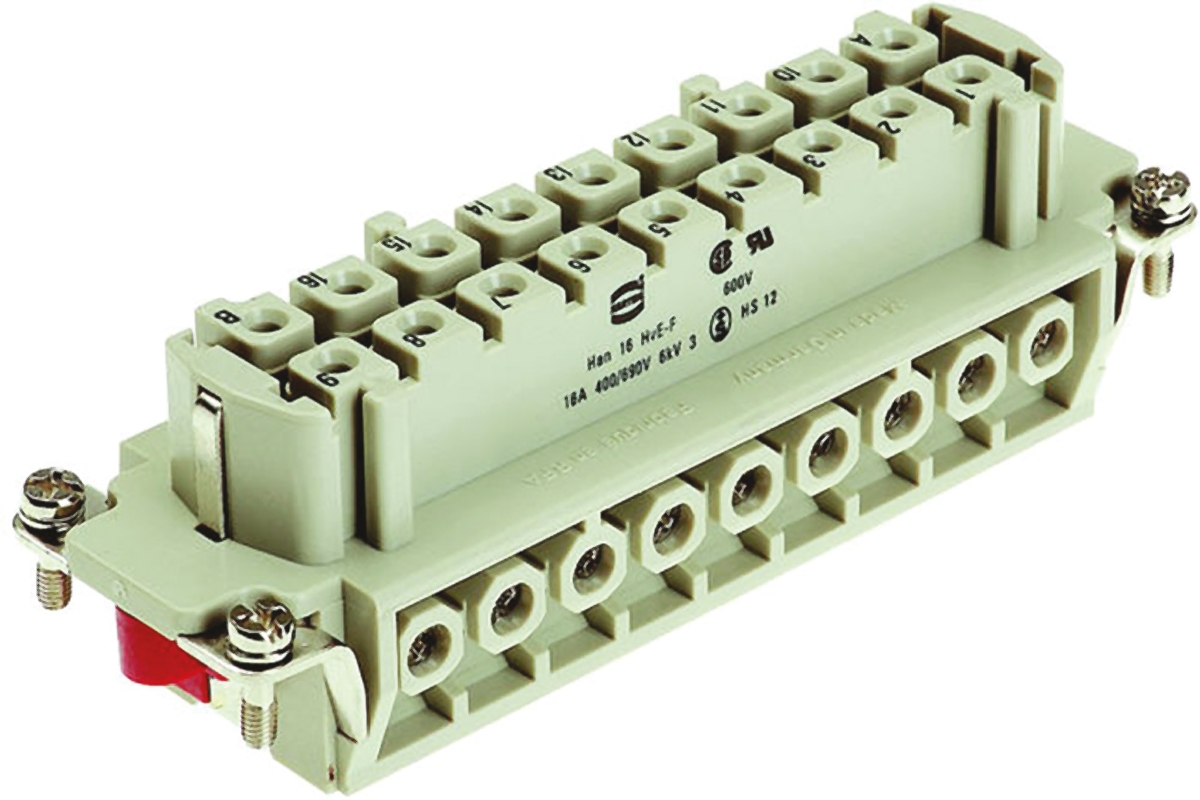 HARTING Heavy Duty Power Connector Insert, 16A, Female, Han Hv E Series, 16 Contacts