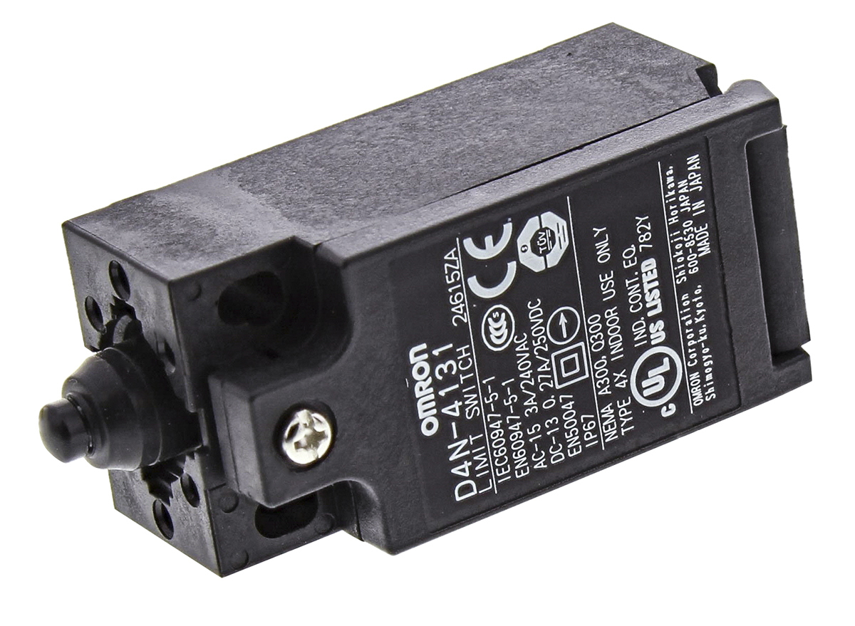Omron D4N Series Plunger Limit Switch, NO/NC, DPST