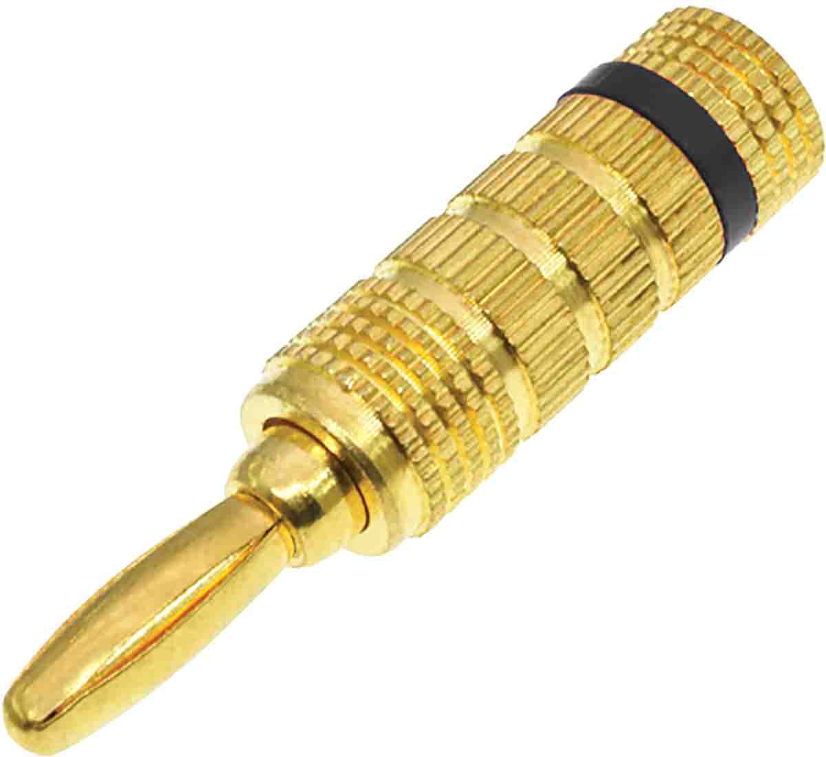 RS PRO Black Male Banana Plug, 4 mm Connector, 32A, 30V, Gold Plating