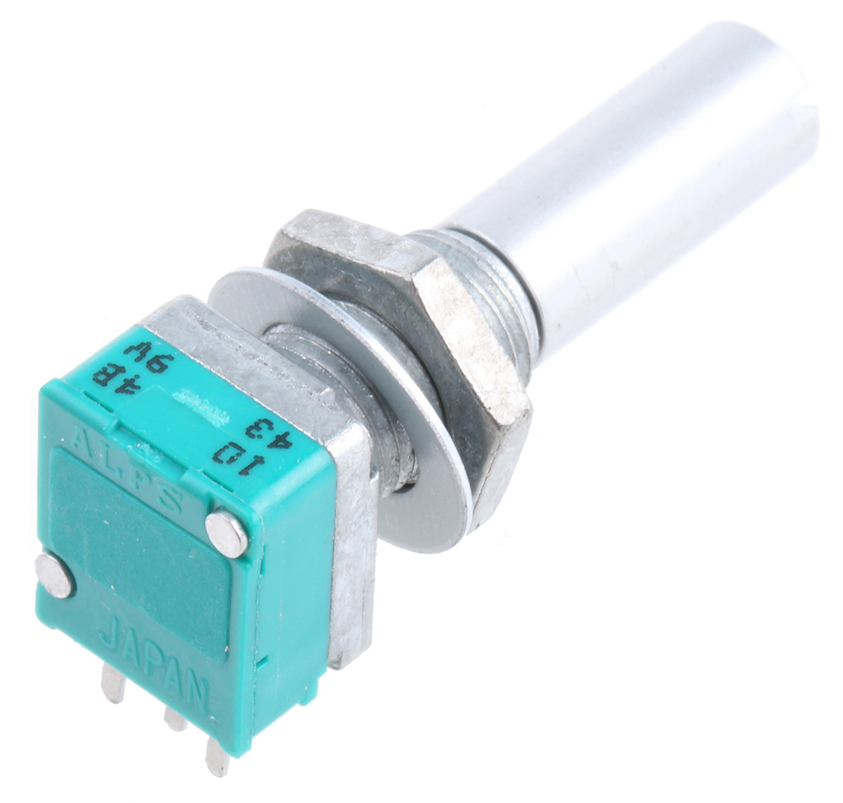 Alps Alpine RK097 100kΩ Rotary Carbon Film Potentiometer, Panel Mount (Through Hole), RK0971110700