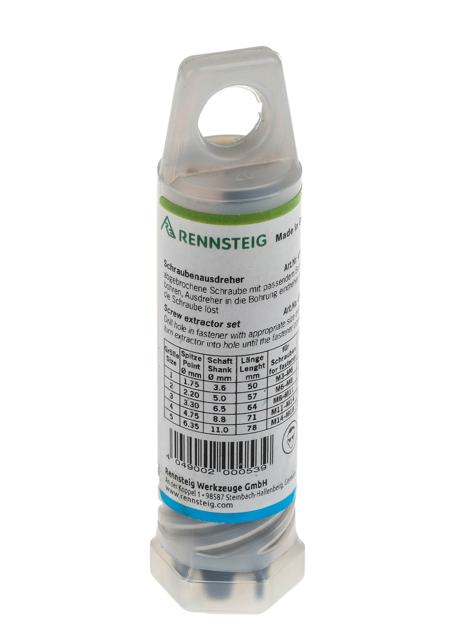 RS PRO 5 piece Chrome Vanadium Steel Screw Extractor Set