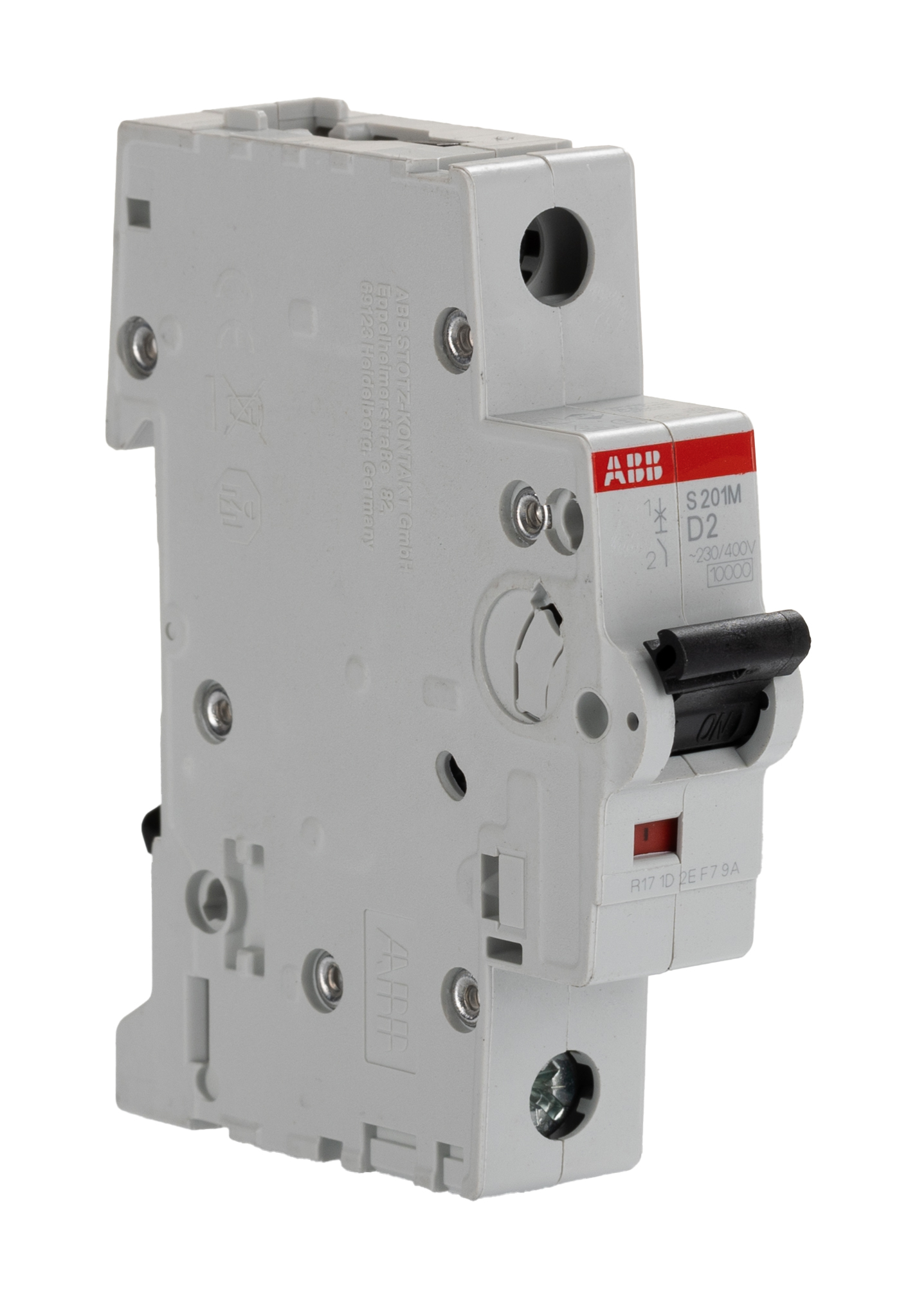 ABB System Pro M Compact S200M MCB, 1P, 2A Curve D, 253V AC, 72V DC, 25 kA Breaking Capacity