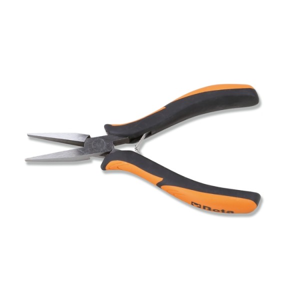 BETA Long Nose Pliers, 140 mm Overall, Bent Tip, 40mm Jaw