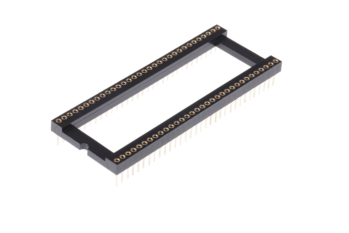 Winslow 1.77mm Pitch Vertical 64 Way, Through Hole Turned Pin Open Frame IC Dip Socket, 5A