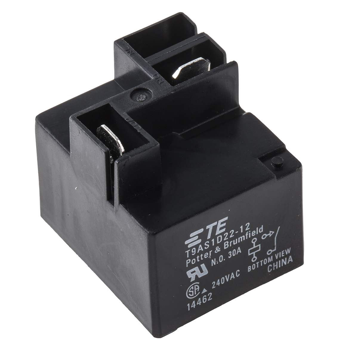 TE Connectivity PCB Mount Power Relay, 12V dc Coil, 30A Switching Current, SPST