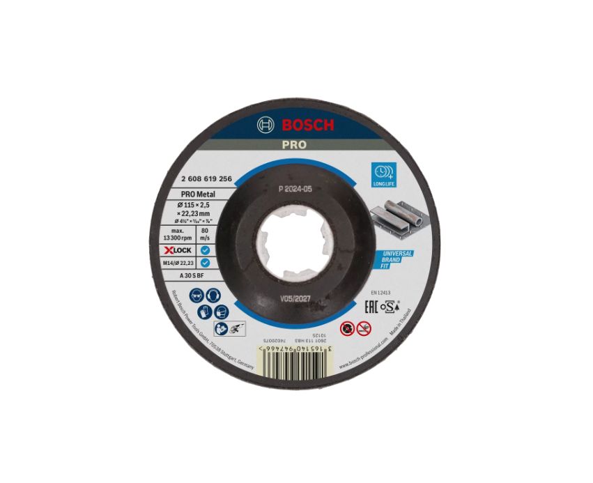 Bosch XLOCK Aluminium Oxide Cutting Disc, 115mm x 2.5mm Thick