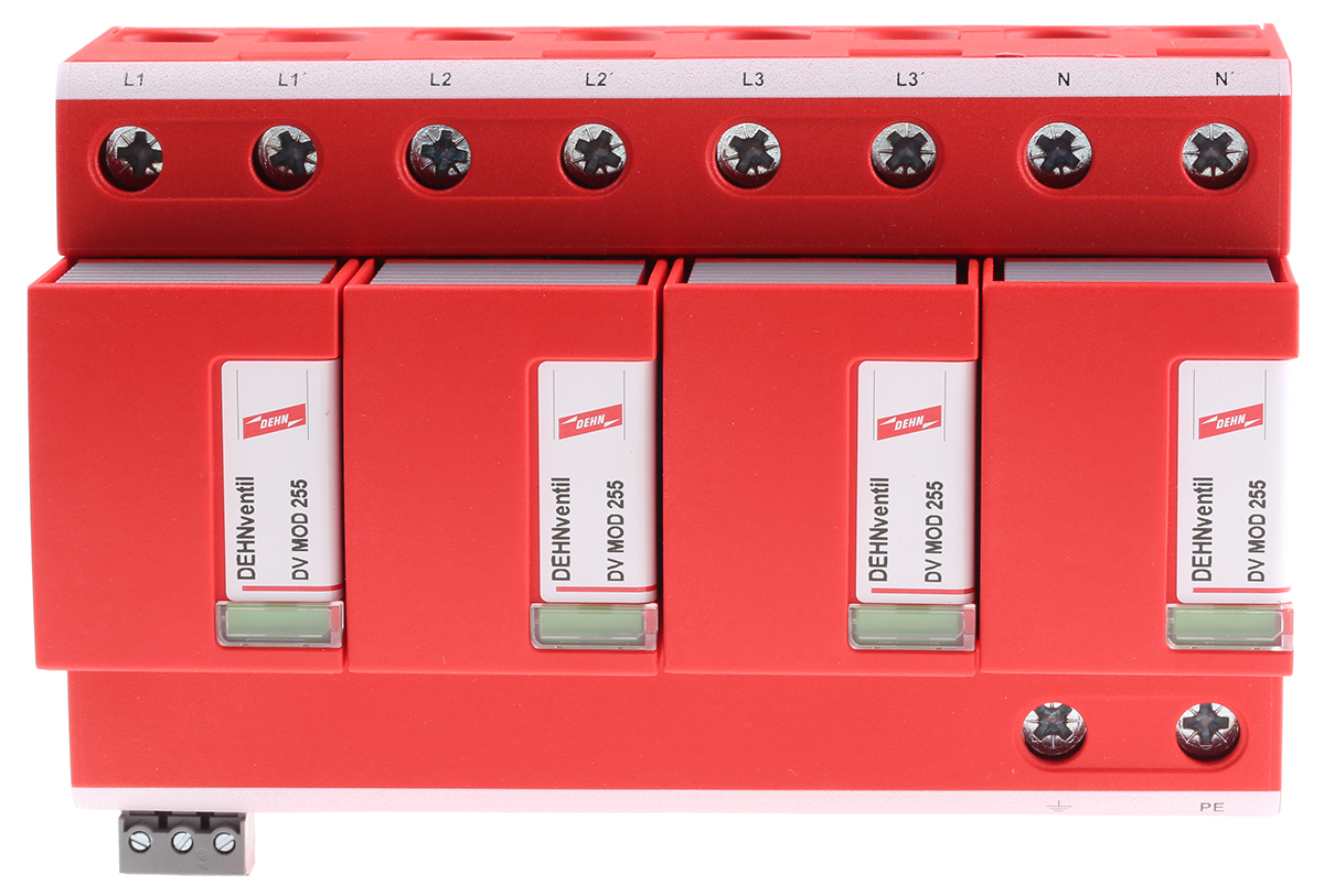 Dehn, DV Modular Surge Protector 255 V ac Maximum Voltage Rating 100kA Maximum Surge Current Lightning Arrester