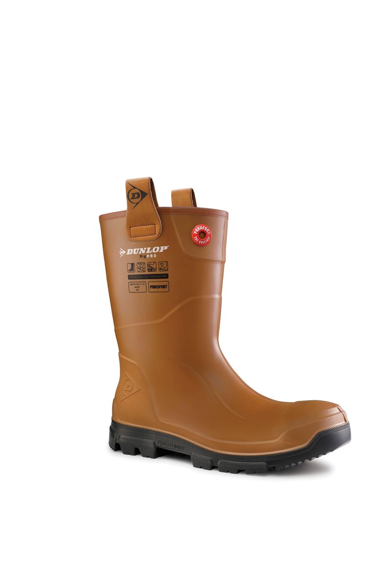 Dunlop Purofort Black/Brown Steel Toe Capped Unisex Safety Boots, UK 5, EU 38