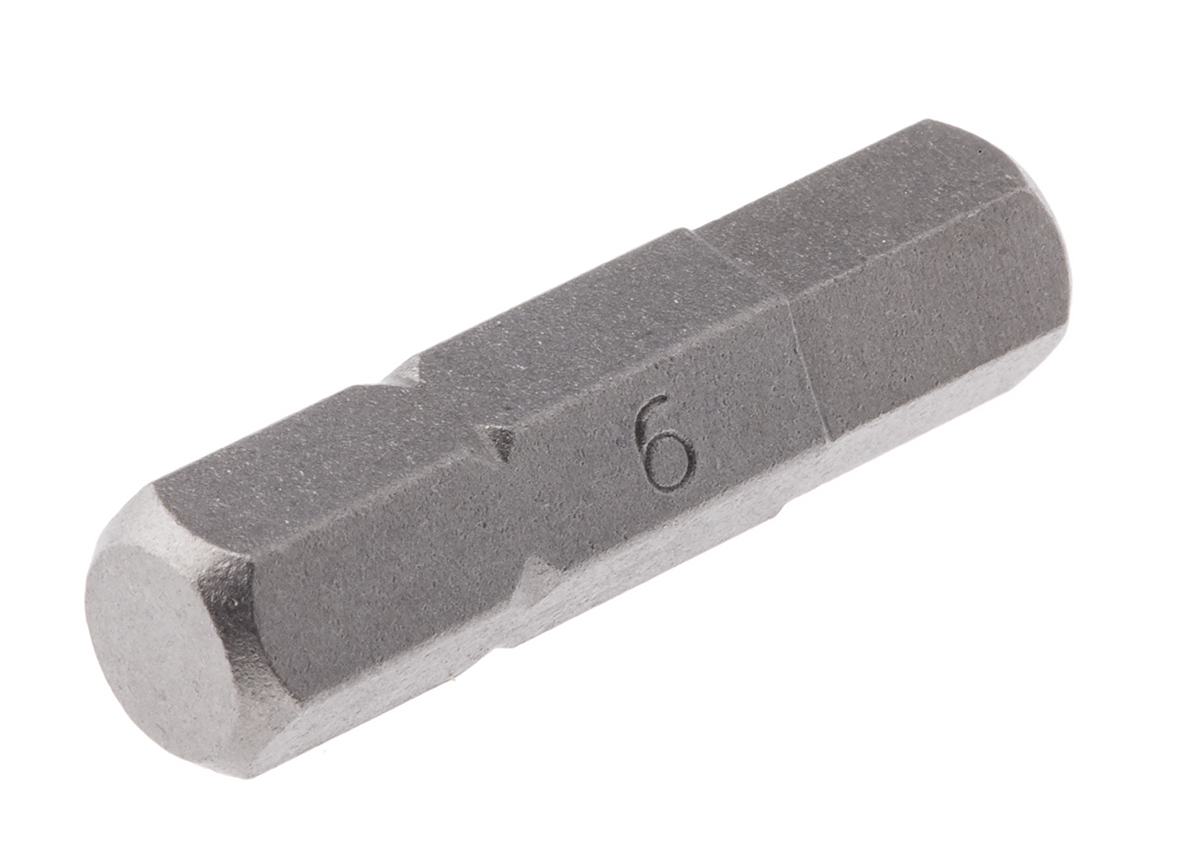 RS PRO Hexagon Screwdriver Bit, 6 mm Tip