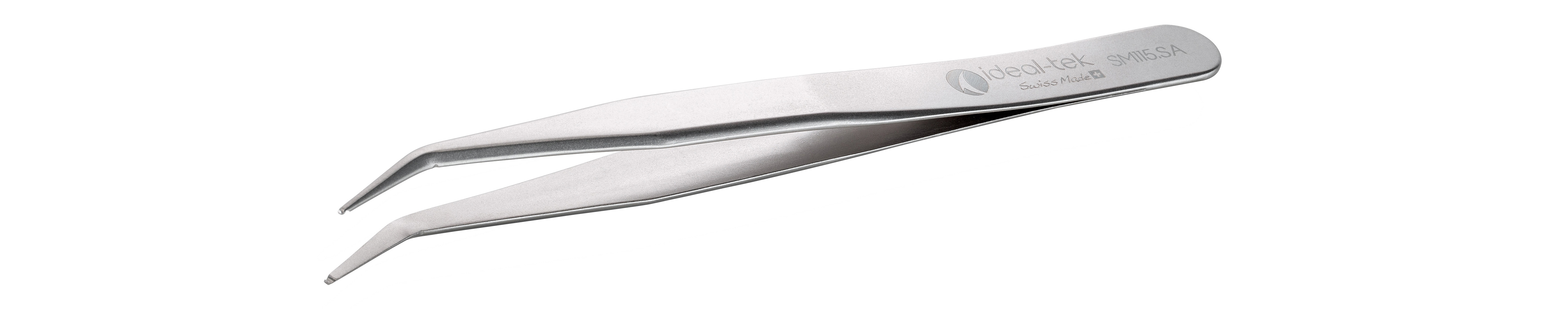 ideal-tek 120 mm, Stainless Steel, Grooved, Tweezers