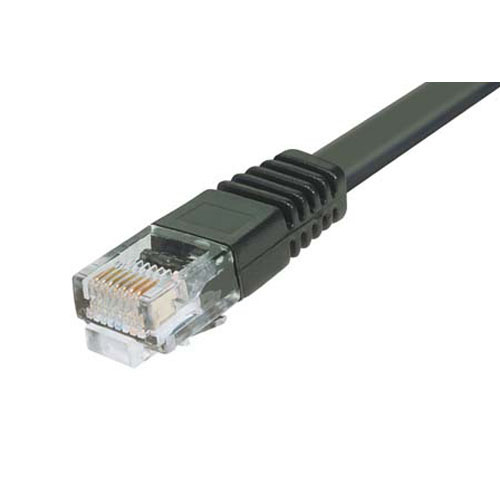 L-ComTRD, 2ft Cat5e, Black RJ45 to Male RJ45 Male Unshielded, Terminated PVC Sheath