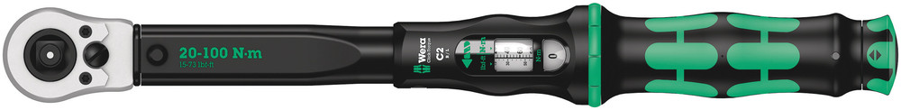 Wera Click-Torque C 2 Push R/L Click Torque Wrench, 20 → 100Nm, 1/2 in Drive, Square Drive