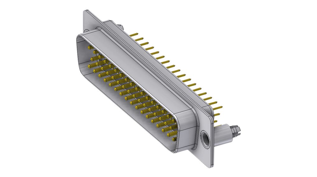 Deltron Connectors DTS 50 Way Through Hole PCB D-sub Connector Plug, 2.84mm Pitch
