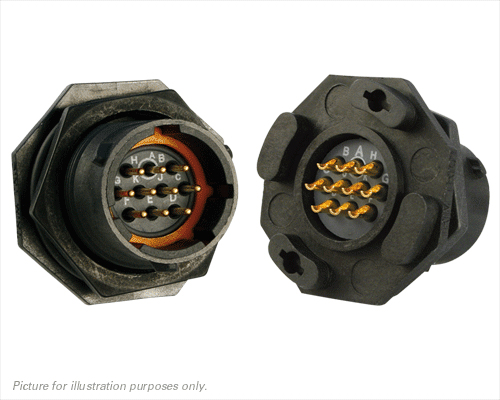 Souriau Sunbank by Eaton Circular Connector, 10 Contacts, Panel, Standard Connector, Plug, Male, IP68, IP69K, UTS Series