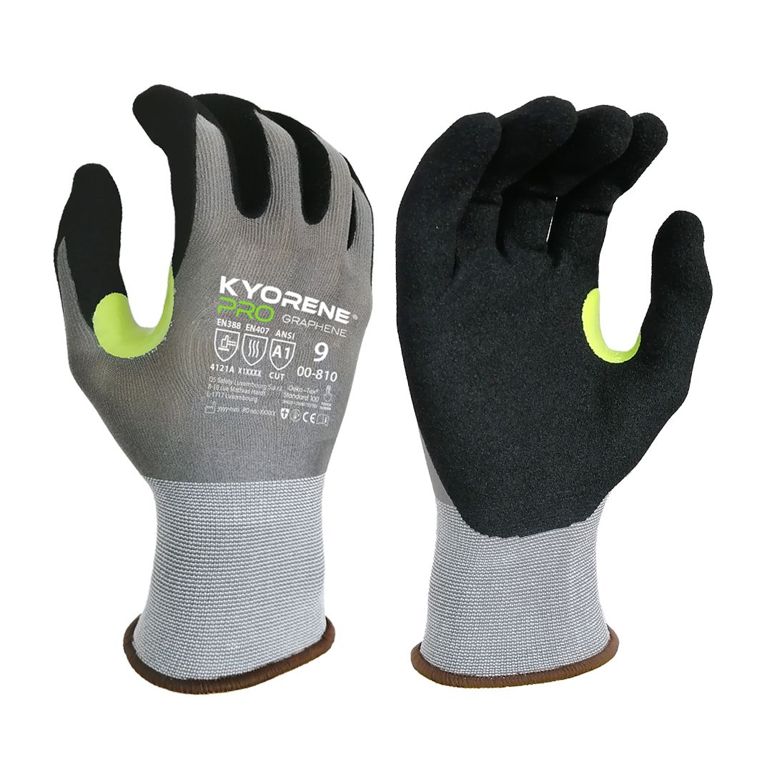 KYORENE Grey Graphene Work Gloves, Size 10, Nitrile Micro-Foam Coating