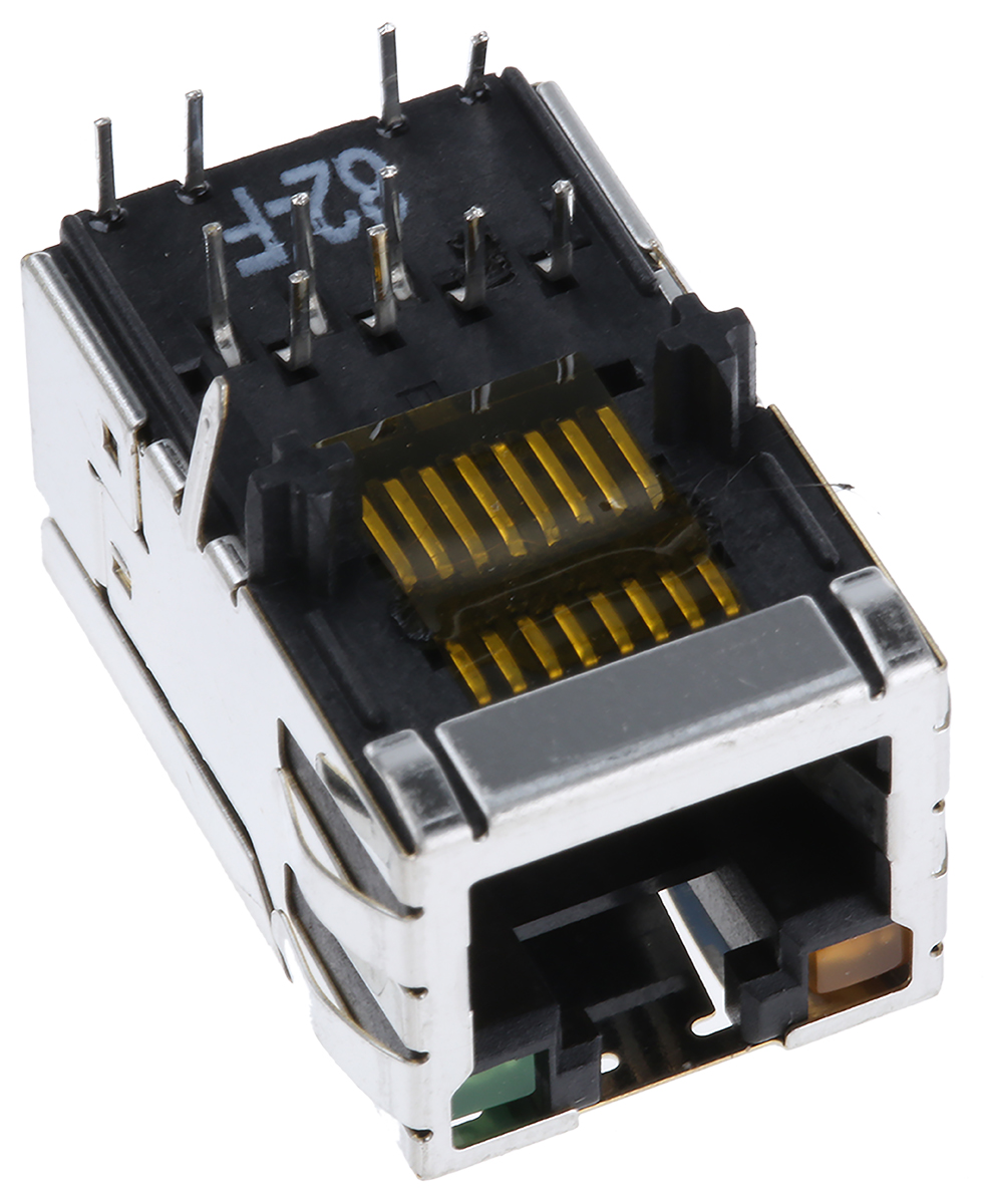 Bel-Stewart MagJack Series Female RJ45 Connector, Through Hole, STP Shield Straight 8P8C -Way