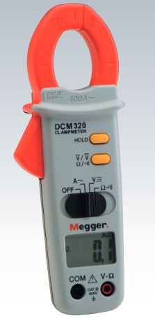 Megger DCM320 Clamp Meter, Max Current 400A ac CAT III 600V
