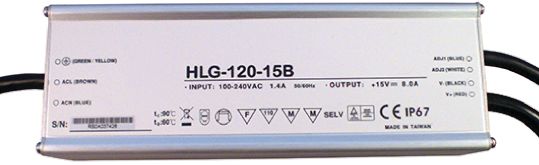 MEAN WELL LED Driver, 36V Output, 122.4W Output, 3.4A Output, Constant Current Dimmable