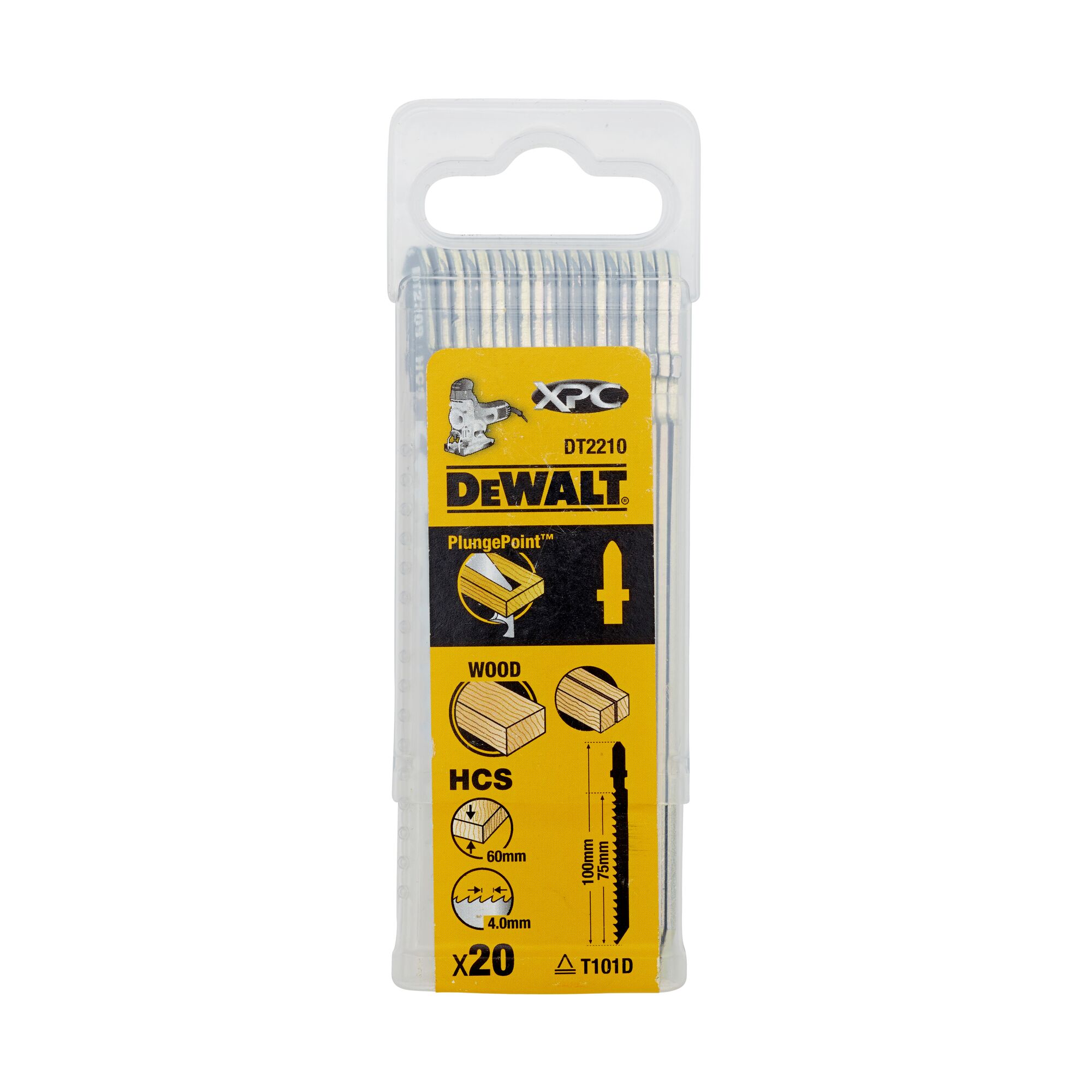 DeWALT Multiple Materials 75mm Cutting Length Jigsaw Blade, Pack of 20