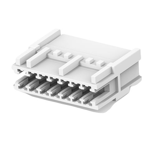 TE Connectivity 2391423 Series Receptacle Edge Connector, Board Mount, 7-Contacts, 2.5mm Pitch, 1-Row, Crimp Termination