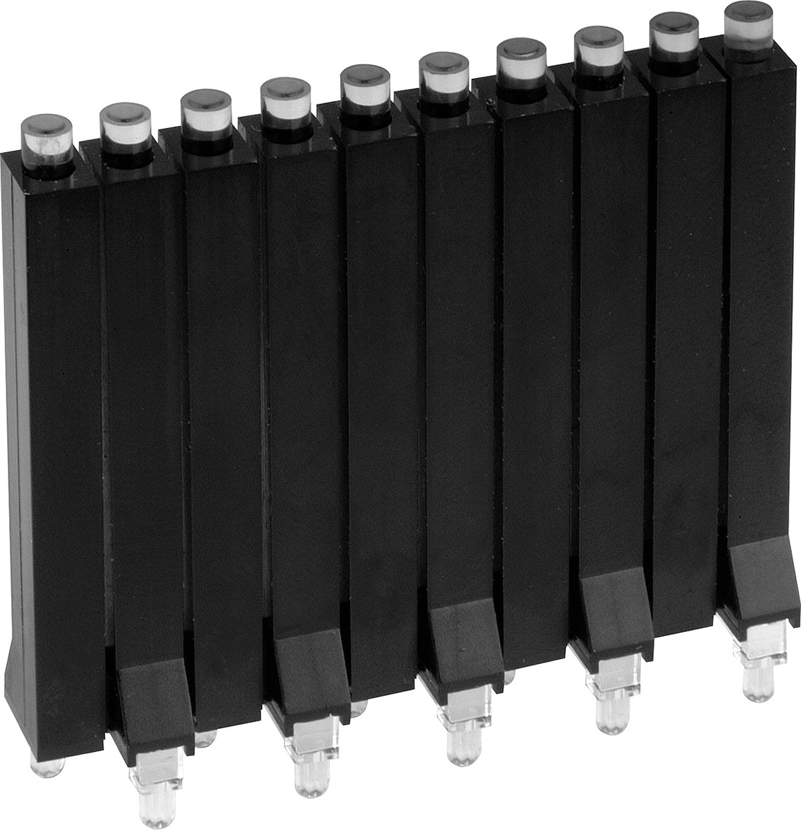 1272.0020 MENTOR, PCB Mounted 10-Way LED Light Pipe, Clear Round Lens