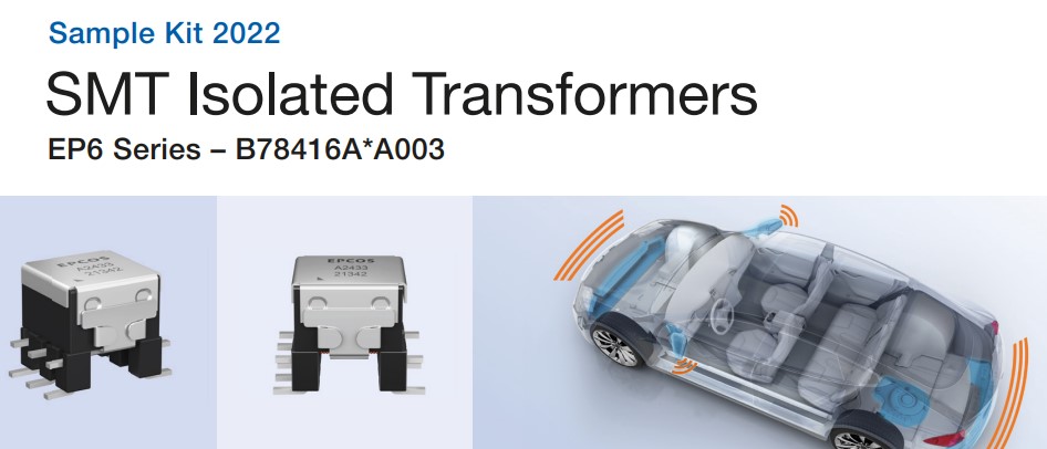 EPCOS Surface Mount Pulse Transformer 1 : 1 :8.42 Turns Ratio, 3mH Prim. Inductance, 23Ω Prim. Resistance