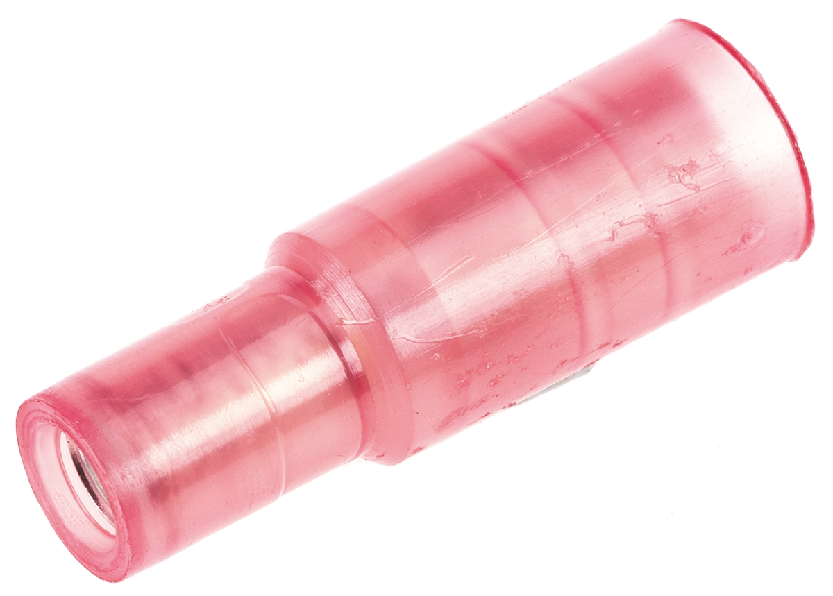 TE Connectivity, PIDG Insulated, Red Crimp Bullet Connector, 0.5mm² to 1.6mm², 20AWG to 15AWG, 7.4mm Bullet diameter