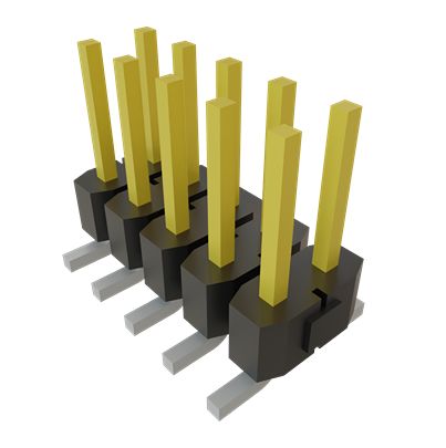 Samtec TSM Series Vertical Surface PCB Header, 10 Contact(s), 2.54 mm Pitch, 2 Row, Unshrouded