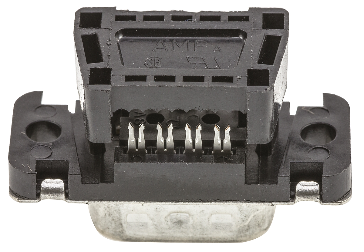TE Connectivity Amplimite HDF-20 9 Way Right Angle Cable Mount D-sub Connector Plug, 2.76mm Pitch
