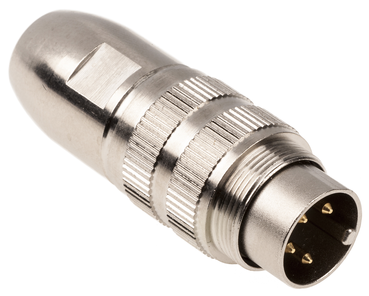 Lumberg 4 Pole Din Plug, DIN EN 60529, 5A, 250 V ac IP68, Screw On, Male, Cable Mount