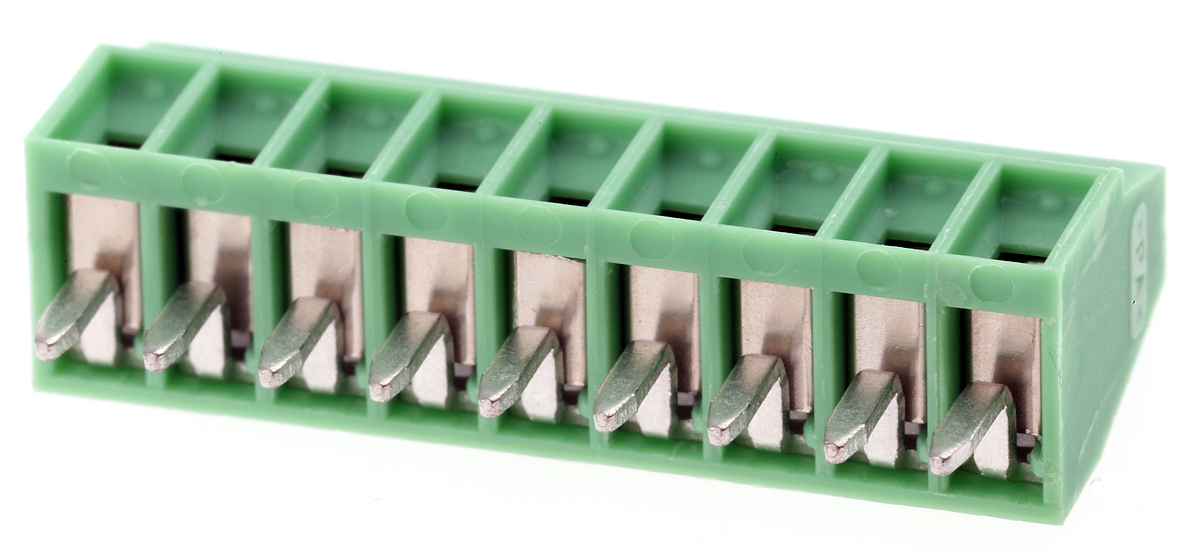 Phoenix Contact MPT 0.5/9-2.54 Series PCB Terminal Block, 9-Contact, 2.54mm Pitch, Through Hole Mount, 1-Row, Screw