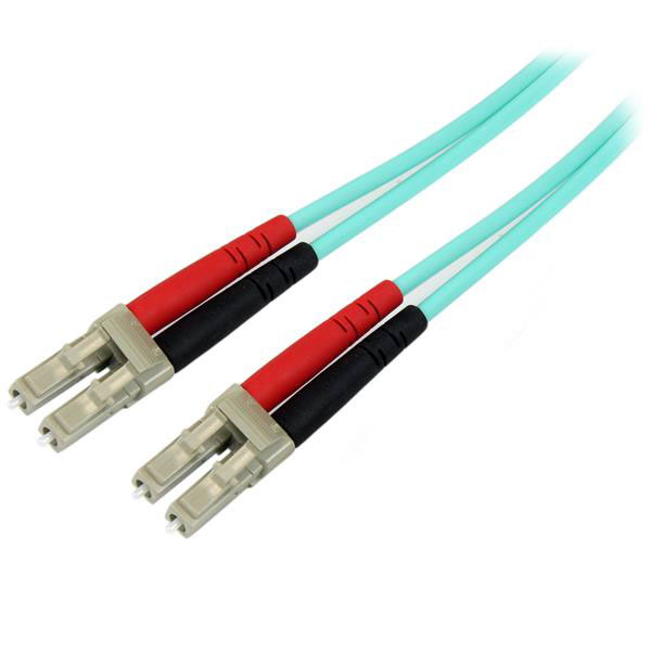 StarTech.com LC to LC Duplex Multi Mode OM4 Fibre Optic Cable, 50/125μm, Aqua, 5m