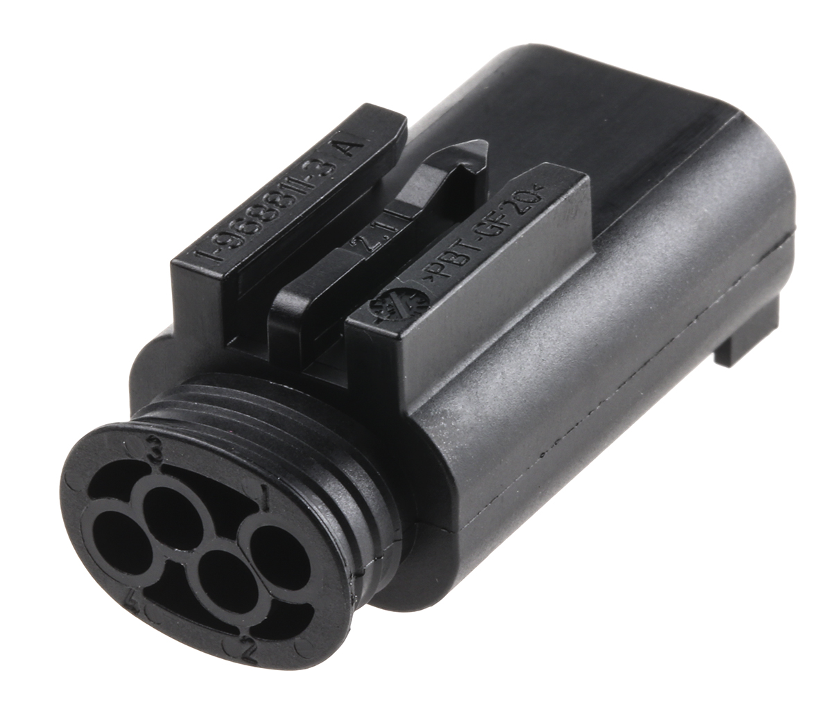 TE Connectivity, Micro Quadlok System Automotive Connector Plug Black Cable Mount 4 Way 1-967584-3
