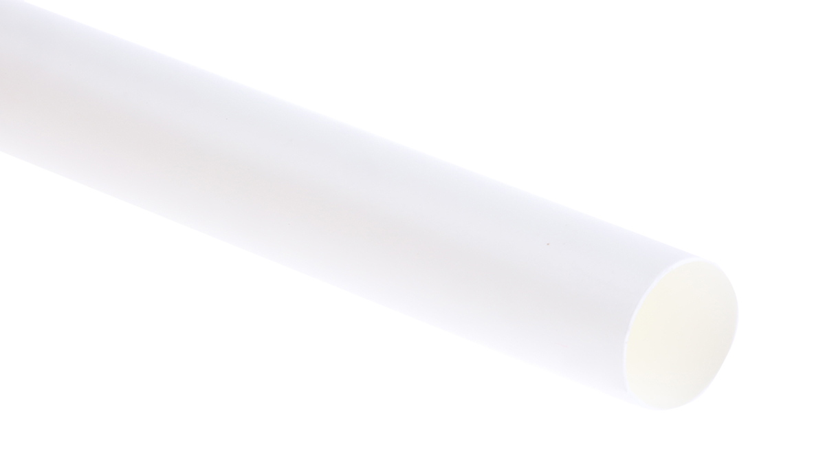 TE Connectivity Heat Shrink Tubing, White 9mm Sleeve Dia. x 1.2m Length 3:1 Ratio, RNF-3000 Series