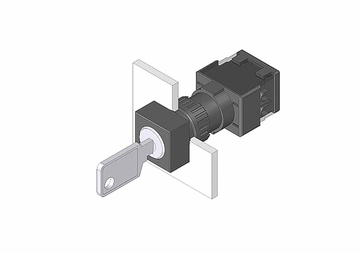 EAO IP65 Key Switch 3-Way