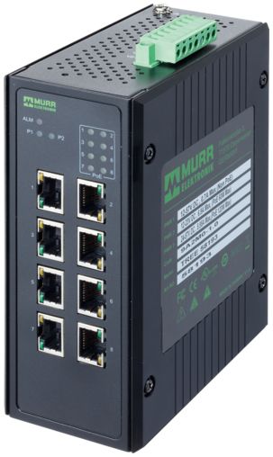 Murrelektronik Limited 58 Series DIN Rail Mount Network Hub, 8 RJ45 Ports, 1000Mbit/s Transmission, 24V dc