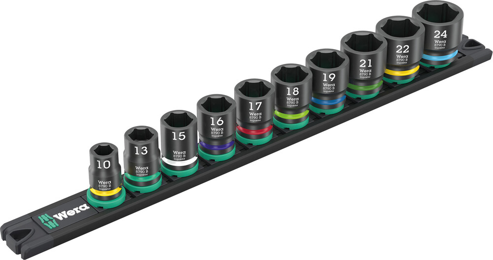 Wera 3/8 in Drive Impact Socket Set, 377 mm length