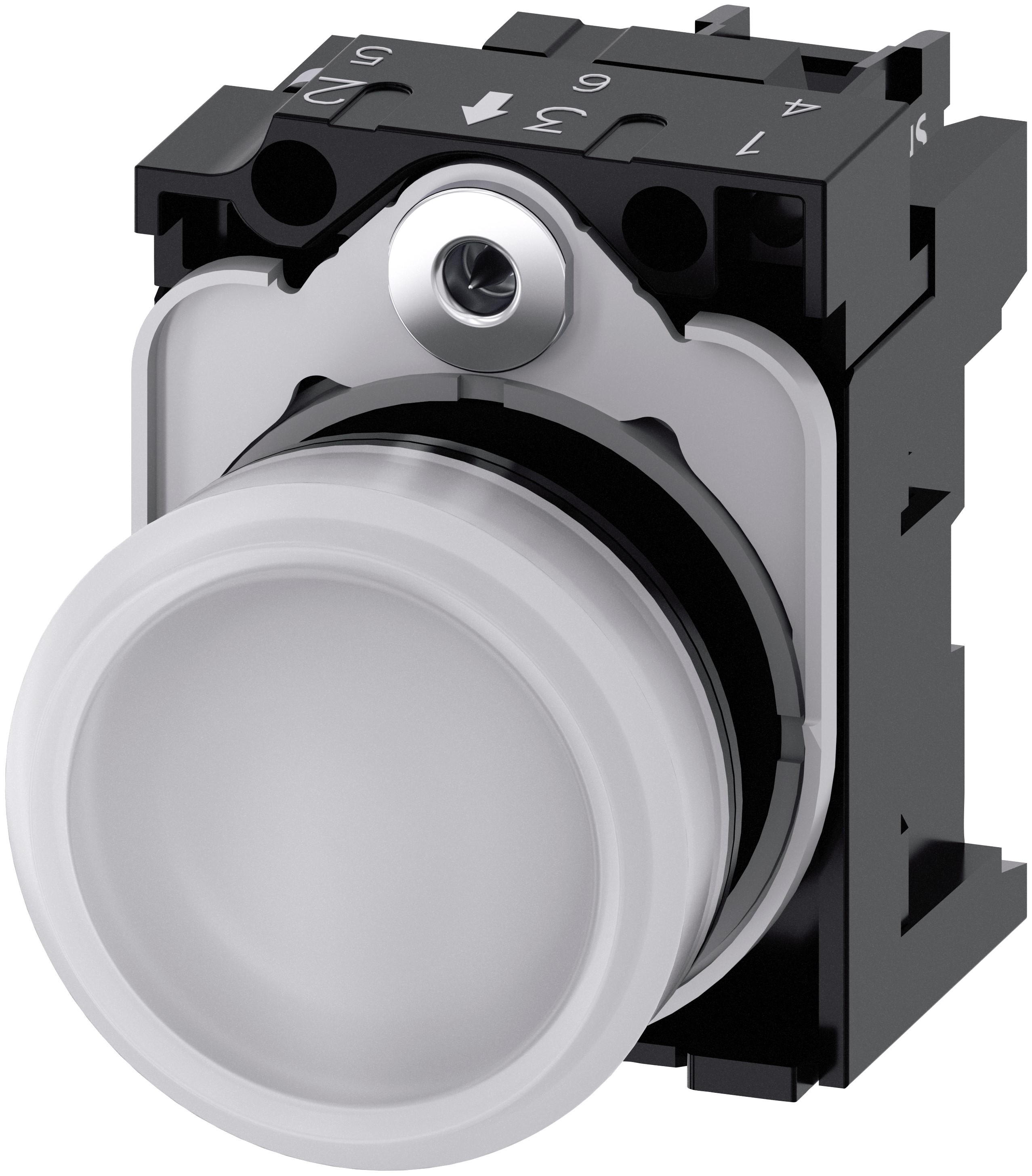 Siemens, SIRIUS ACT 3SU11, Panel Mount White LED Pilot Light, 22mm Cutout, IP20, Round, 230V ac