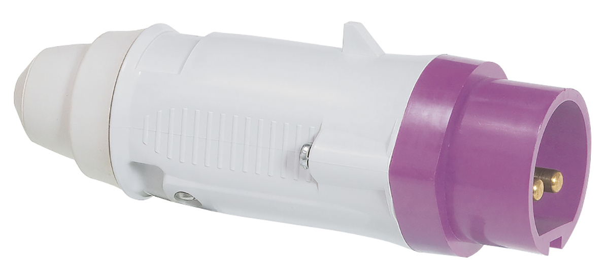 Legrand IP44 Violet Cable Mount 2P Industrial Power Plug, Rated At 16A, 20 → 25 V