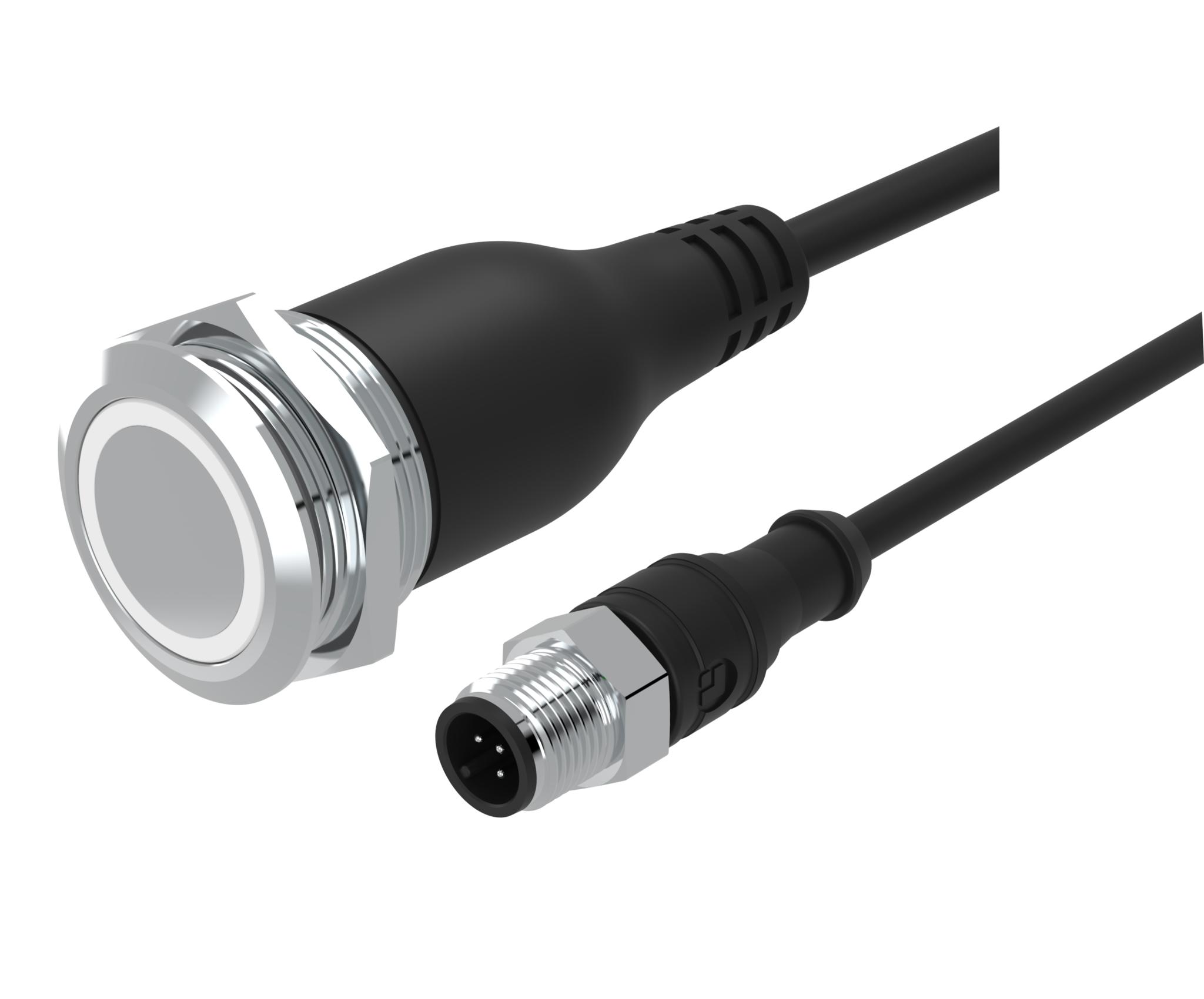EAO 82 Series Illuminated Push Button Switch, Momentary, Panel Mount, 22mm Cutout, 1CO, White LED, 35V, IP65, IP67